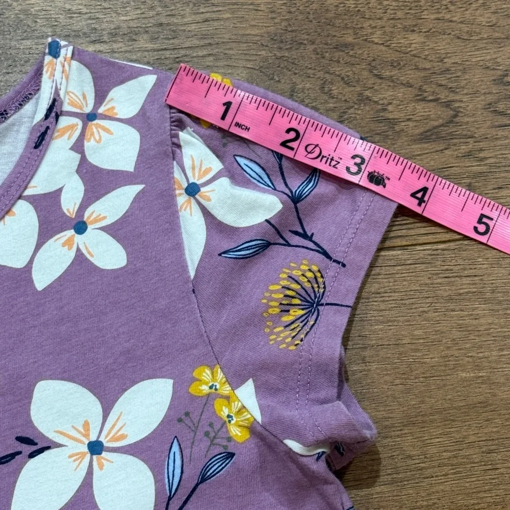 Carter’s Kid Girls Short-Sleeve Flowered Purple Dress - Size 10/10A